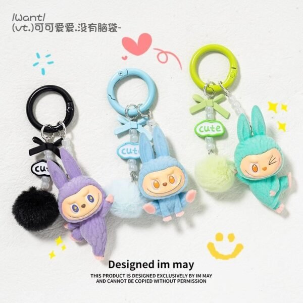 POPMART THE MONSTERS RE-CREATION LABUBU Lazy Yoga Series-Vinyl Plush Pendant (cute keychain)